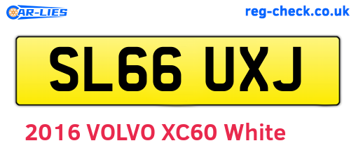 SL66UXJ are the vehicle registration plates.