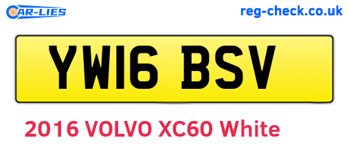 YW16BSV are the vehicle registration plates.