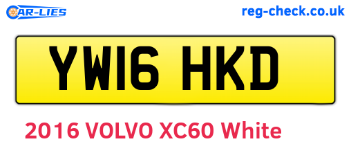 YW16HKD are the vehicle registration plates.