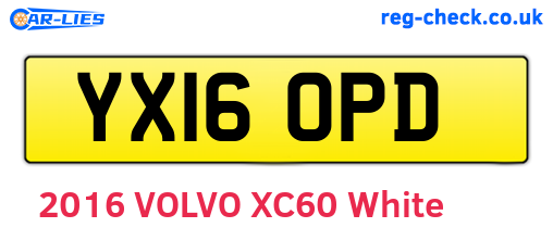 YX16OPD are the vehicle registration plates.