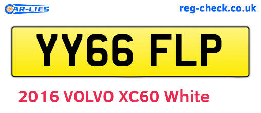 YY66FLP are the vehicle registration plates.