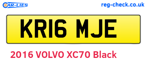 KR16MJE are the vehicle registration plates.
