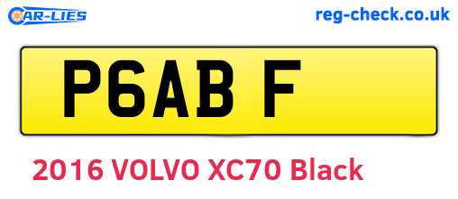 P6ABF are the vehicle registration plates.