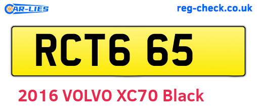 RCT665 are the vehicle registration plates.