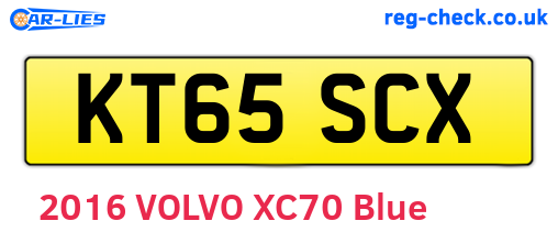 KT65SCX are the vehicle registration plates.