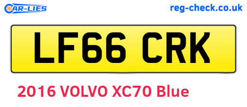 LF66CRK are the vehicle registration plates.