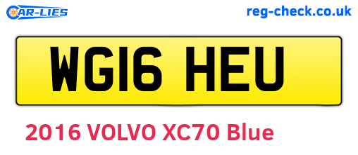 WG16HEU are the vehicle registration plates.