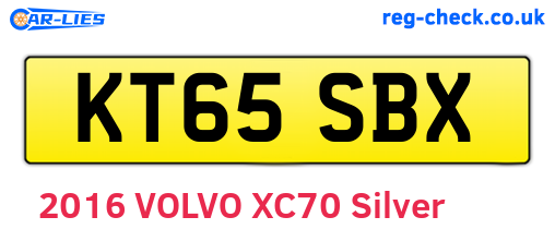 KT65SBX are the vehicle registration plates.