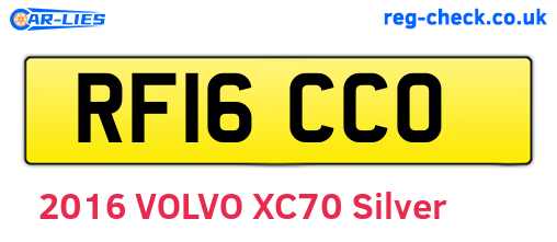 RF16CCO are the vehicle registration plates.