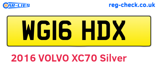 WG16HDX are the vehicle registration plates.