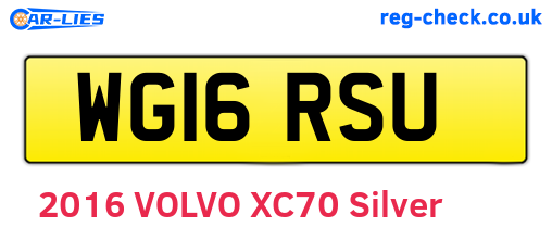 WG16RSU are the vehicle registration plates.