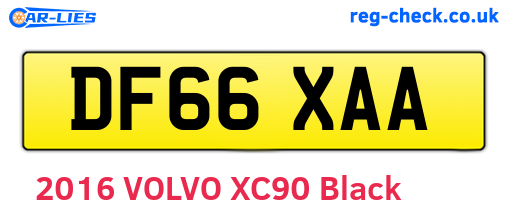 DF66XAA are the vehicle registration plates.
