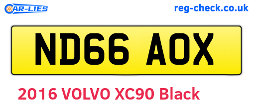 ND66AOX are the vehicle registration plates.