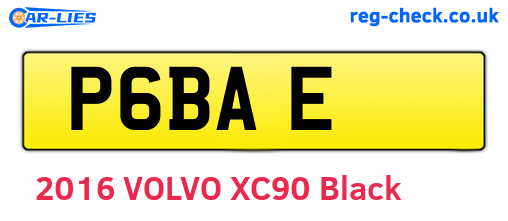 P6BAE are the vehicle registration plates.