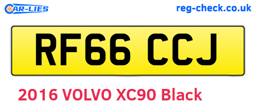 RF66CCJ are the vehicle registration plates.