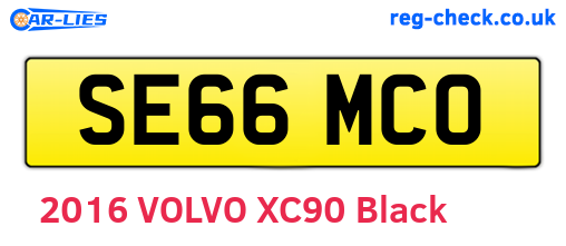 SE66MCO are the vehicle registration plates.