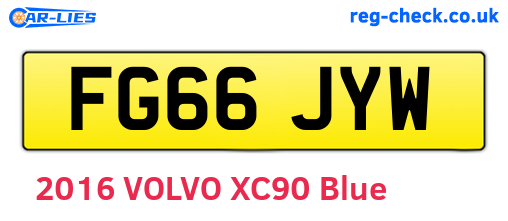 FG66JYW are the vehicle registration plates.