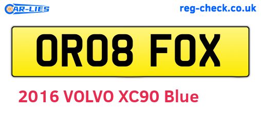 OR08FOX are the vehicle registration plates.