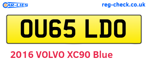 OU65LDO are the vehicle registration plates.