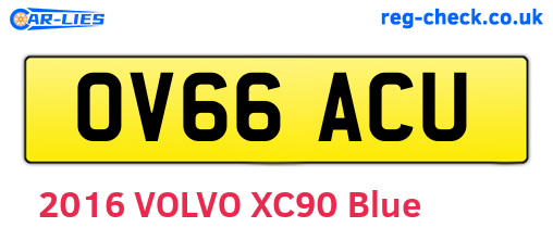 OV66ACU are the vehicle registration plates.