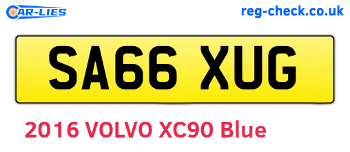 SA66XUG are the vehicle registration plates.
