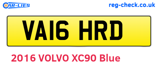 VA16HRD are the vehicle registration plates.