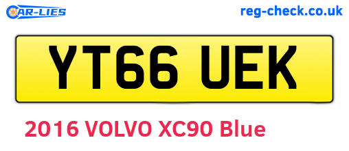 YT66UEK are the vehicle registration plates.
