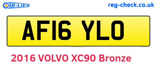 AF16YLO are the vehicle registration plates.
