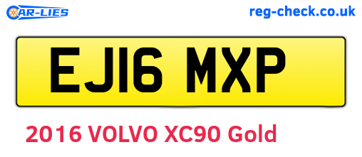 EJ16MXP are the vehicle registration plates.