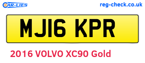 MJ16KPR are the vehicle registration plates.