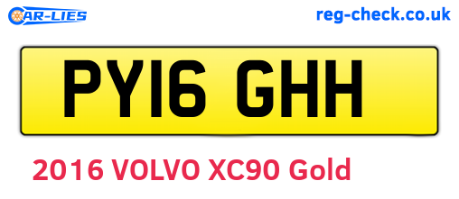 PY16GHH are the vehicle registration plates.