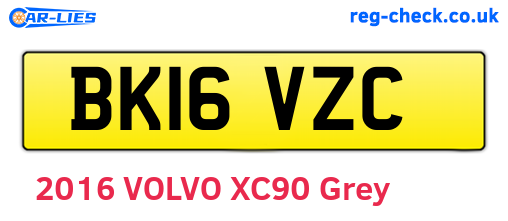 BK16VZC are the vehicle registration plates.