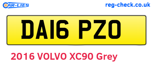 DA16PZO are the vehicle registration plates.