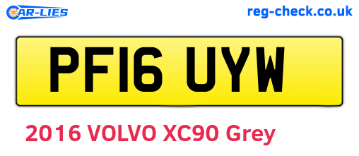 PF16UYW are the vehicle registration plates.