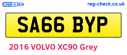 SA66BYP are the vehicle registration plates.