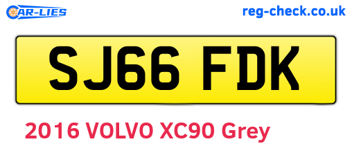 SJ66FDK are the vehicle registration plates.