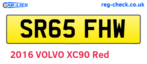 SR65FHW are the vehicle registration plates.