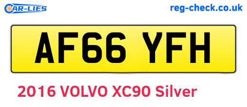 AF66YFH are the vehicle registration plates.