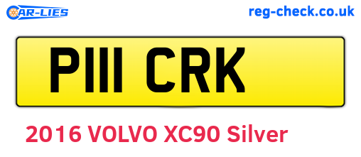 P111CRK are the vehicle registration plates.