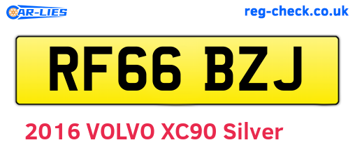 RF66BZJ are the vehicle registration plates.