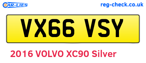 VX66VSY are the vehicle registration plates.