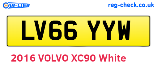 LV66YYW are the vehicle registration plates.