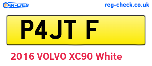 P4JTF are the vehicle registration plates.