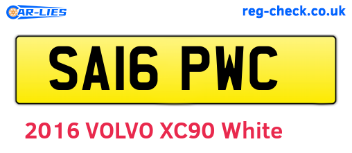 SA16PWC are the vehicle registration plates.