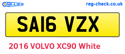 SA16VZX are the vehicle registration plates.