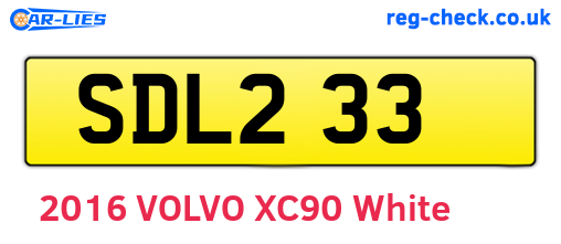 SDL233 are the vehicle registration plates.