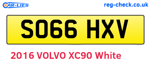 SO66HXV are the vehicle registration plates.