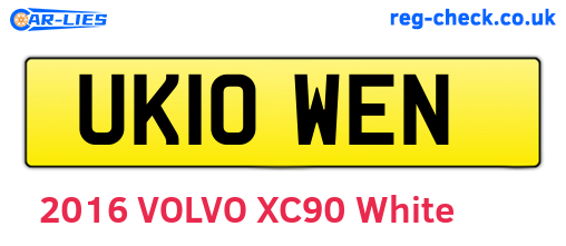 UK10WEN are the vehicle registration plates.