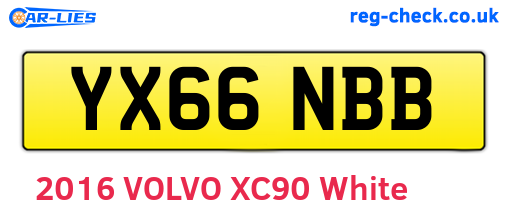 YX66NBB are the vehicle registration plates.
