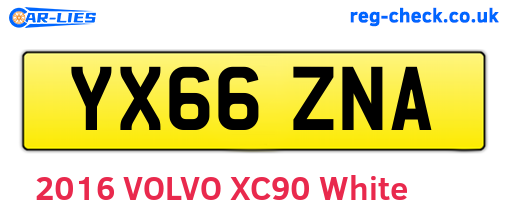YX66ZNA are the vehicle registration plates.